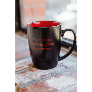 Rose From The Concrete Two-Toned Red & Black Mugs